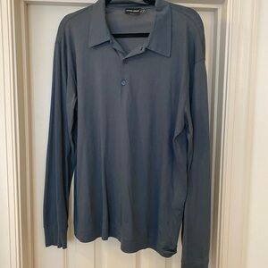 Giorgio Armani Dark Blue Long Sleeve Polo